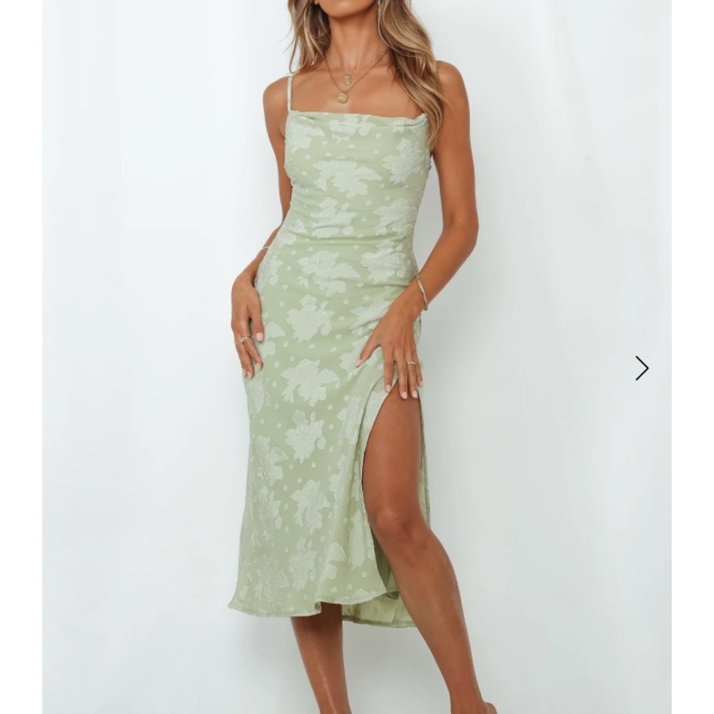 NWT Sage Green Cowl Neck Midi Dress